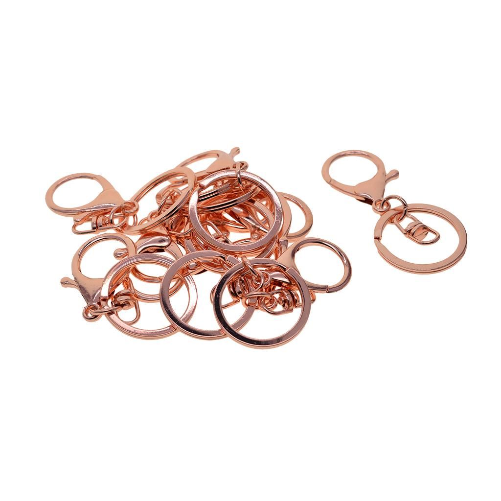 10Pcs Rose Gold Long Swivel   Lobster Claw Clasps Keychain Handbag