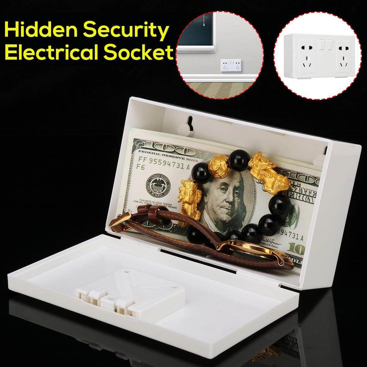 Hidden Wall Safe Security Electrical Socket Outlet Vault Secret Hide Valuables Green Box / USG