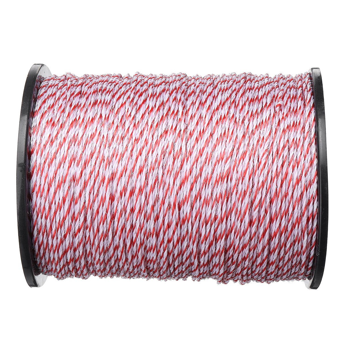 500M Roll Electric Fence Rope Red White Polywire With Steel Poly Rope For Horse Animal Fencing Ultra Low Resistance Wire