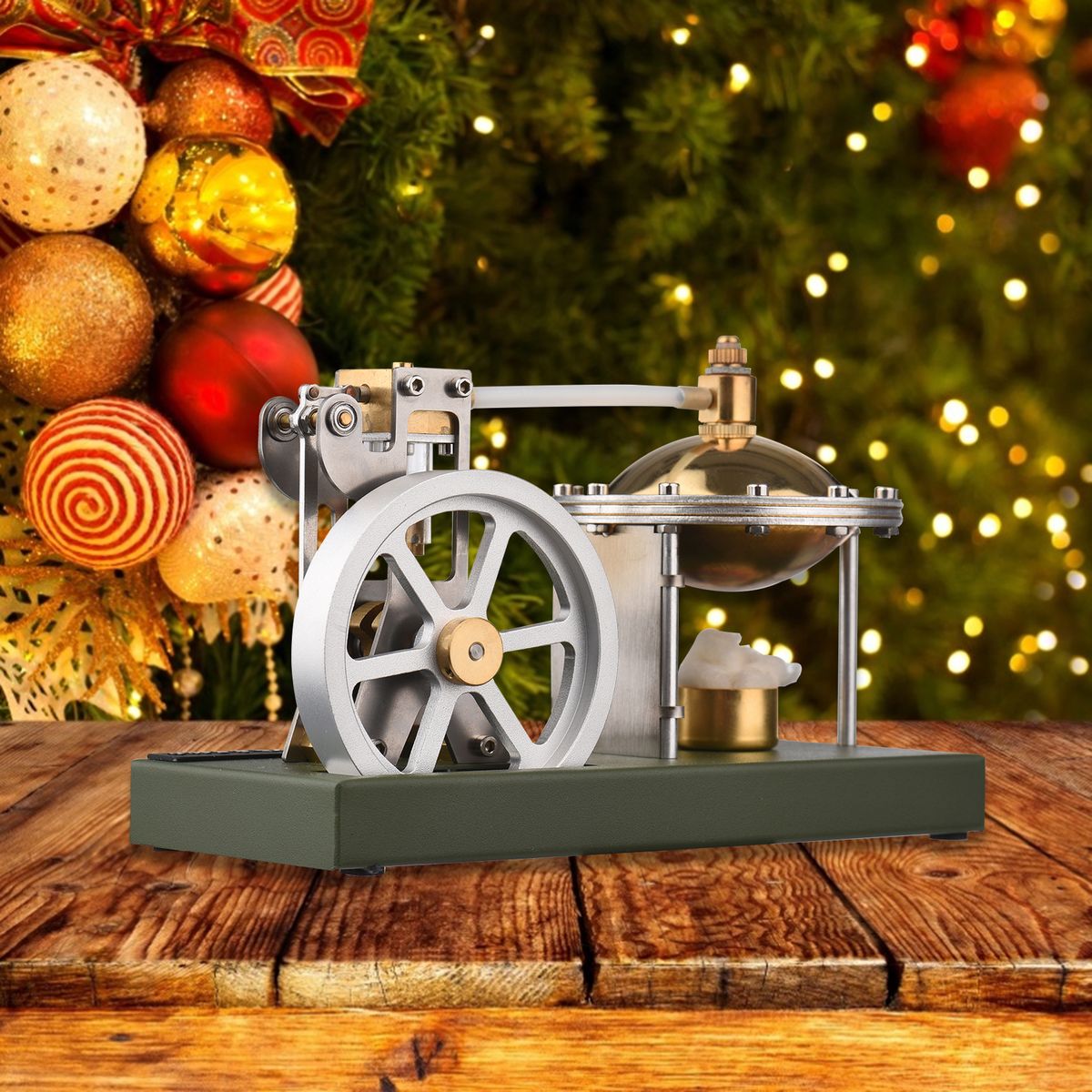 Hot Air Stirling Engine Motor Model Flywheel   Saucer Design
