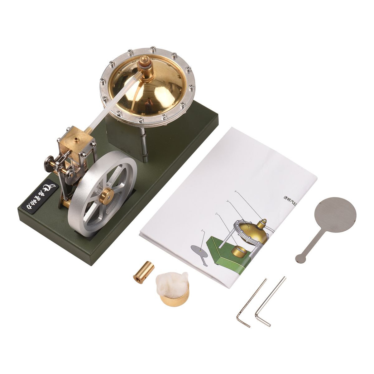 Hot Air Stirling Engine Motor Model Flywheel   Saucer Design