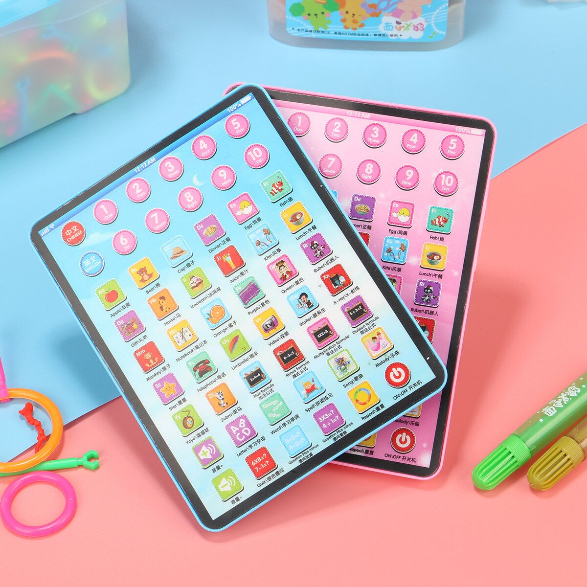 Baby Tablet Educational Toys Girls Toy For 1-6 Year Old Toddler Learning Blue
