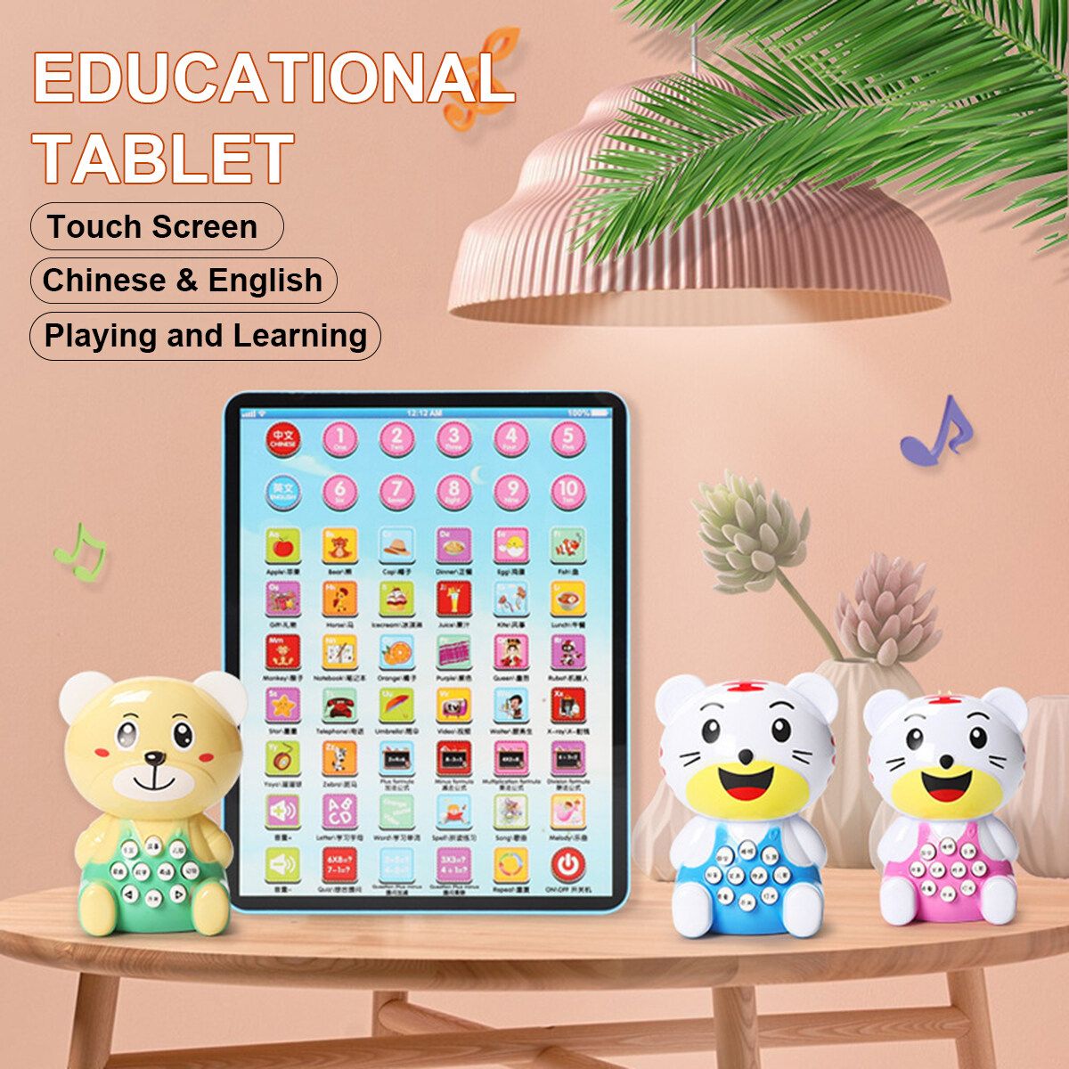 Baby Tablet Educational Toys Girls Toy For 1-6 Year Old Toddler Learning Blue