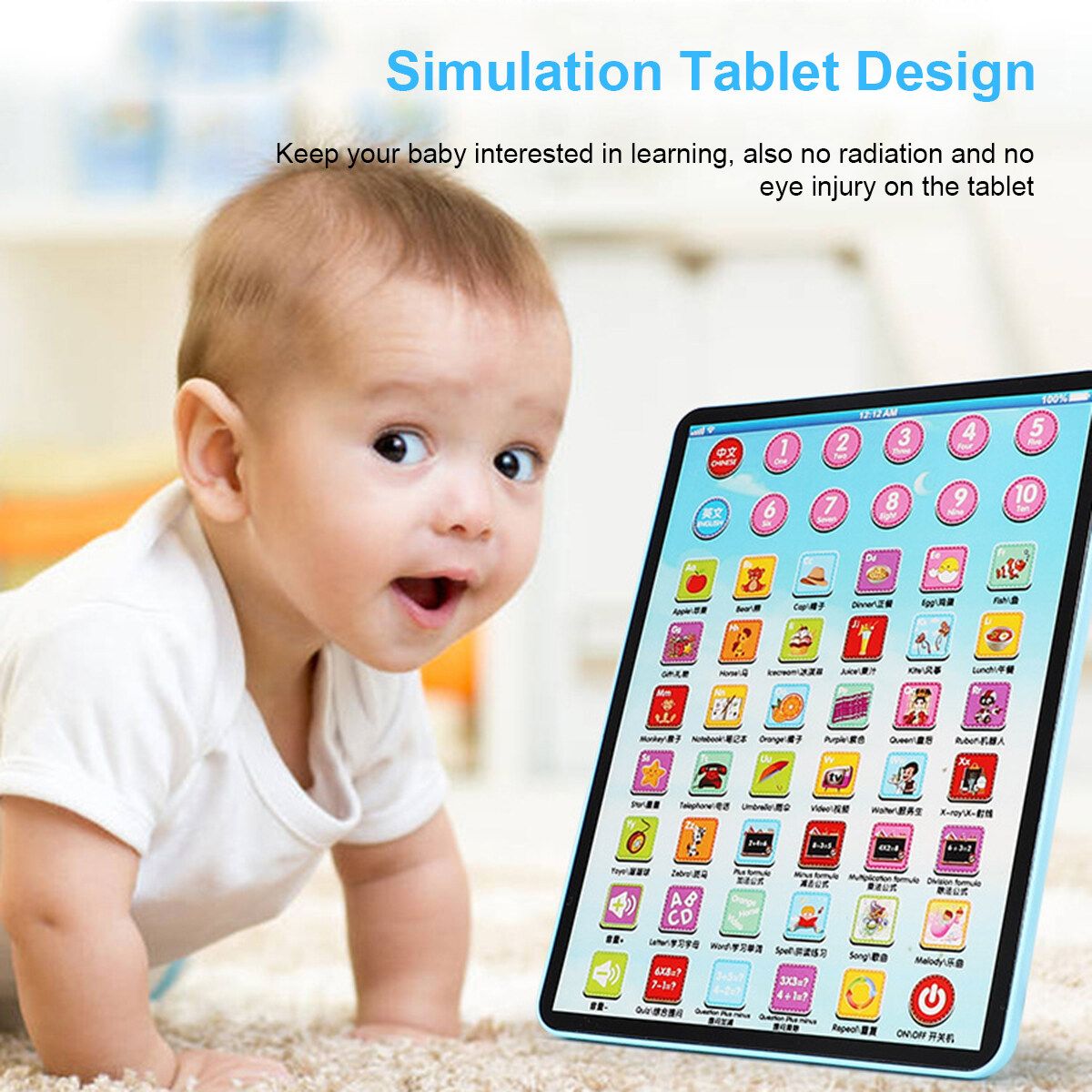 Baby Tablet Educational Toys Girls Toy For 1-6 Year Old Toddler Learning Blue