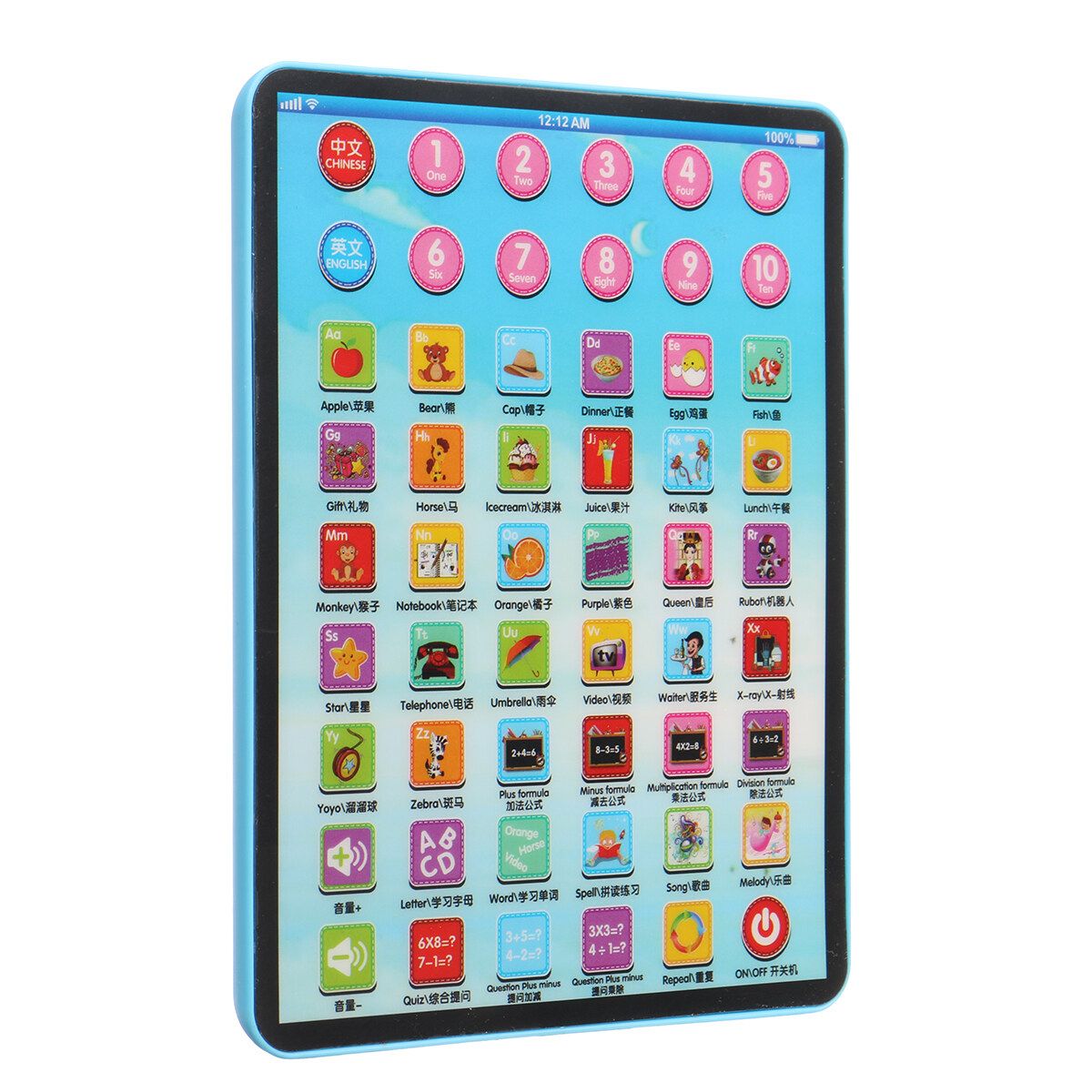 Baby Tablet Educational Toys Girls Toy For 1-6 Year Old Toddler Learning Blue