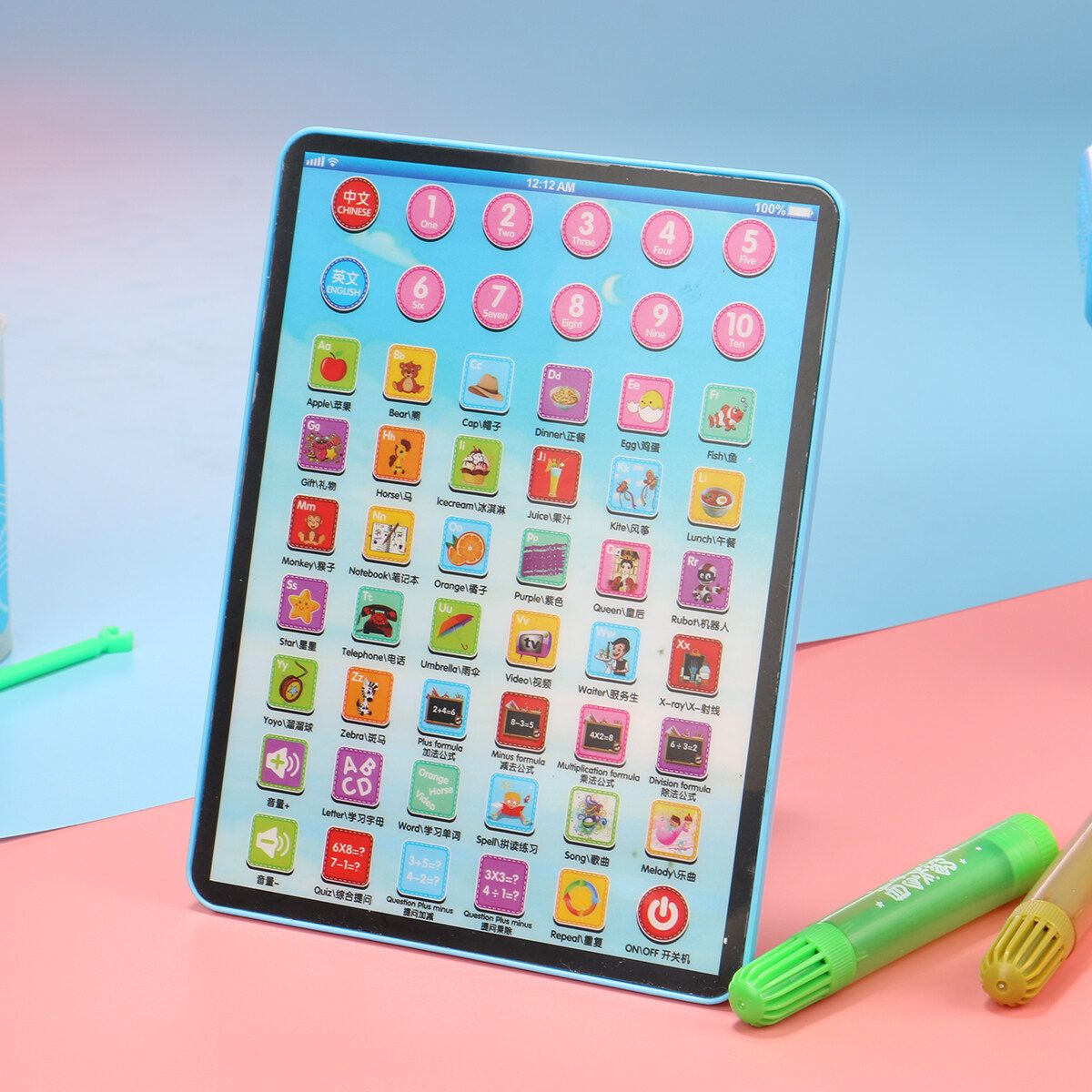 Baby Tablet Educational Toys Girls Toy For 1-6 Year Old Toddler Learning Blue