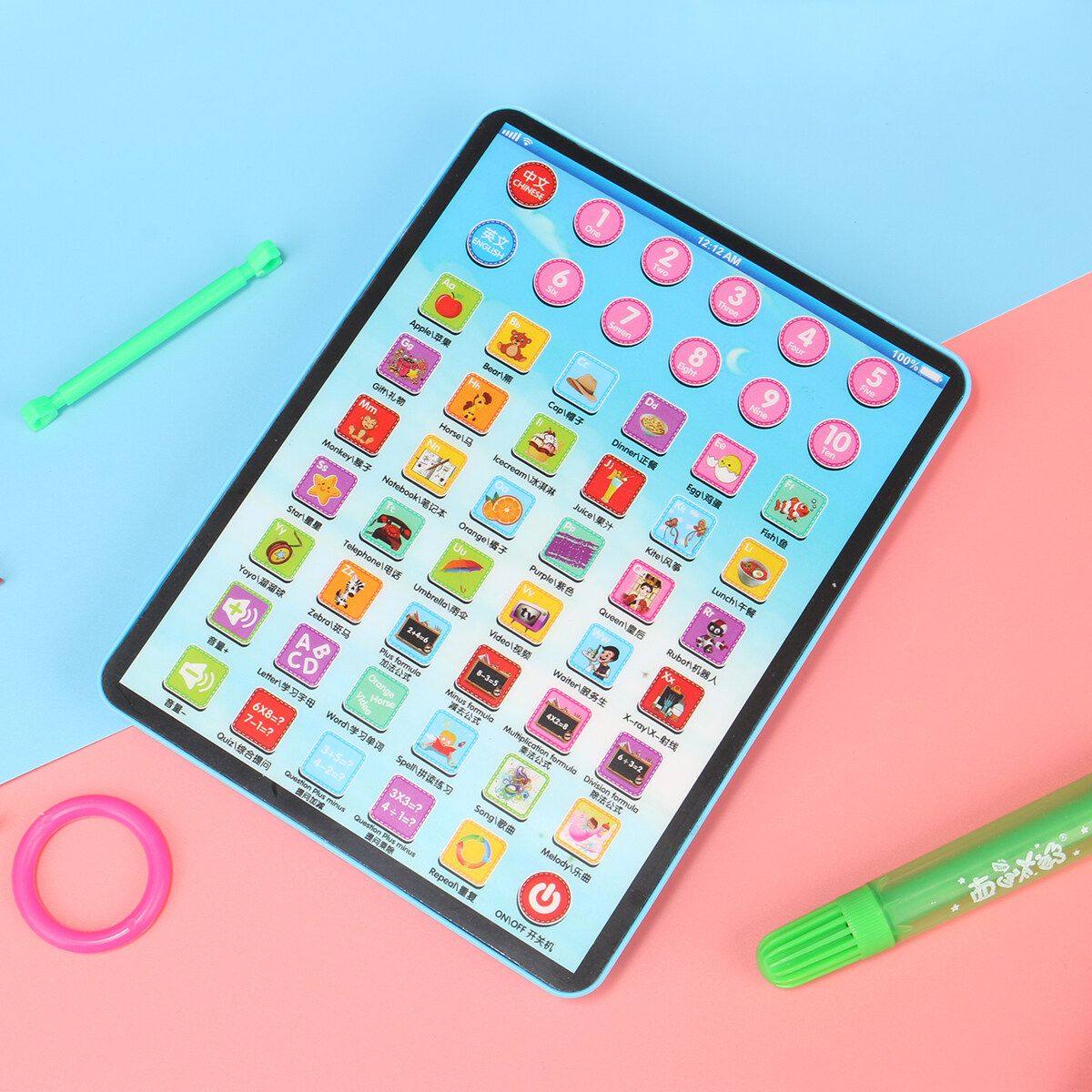 Baby Tablet Educational Toys Girls Toy For 1-6 Year Old Toddler Learning Blue