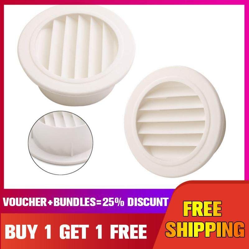 ABS Plastic Air Vent Grille Wall Ventilation Outlet Exhaust Grille Round White 100mm [Buy 1 Get 1 Free]