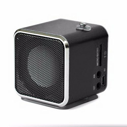 Portable Rechargeable MP3 Music Player SD TF USB PC FM Mini Speaker+Free 2GB Micro TF Flash Memory Card(Black) HT-S