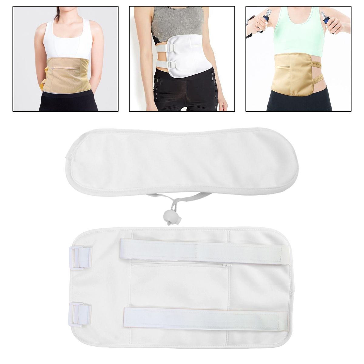 Castor  Compress Adjustable Strap Anti Oil White Sticker Strap