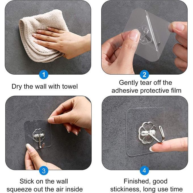 Self-adhesive Hook Hanger 12pcs