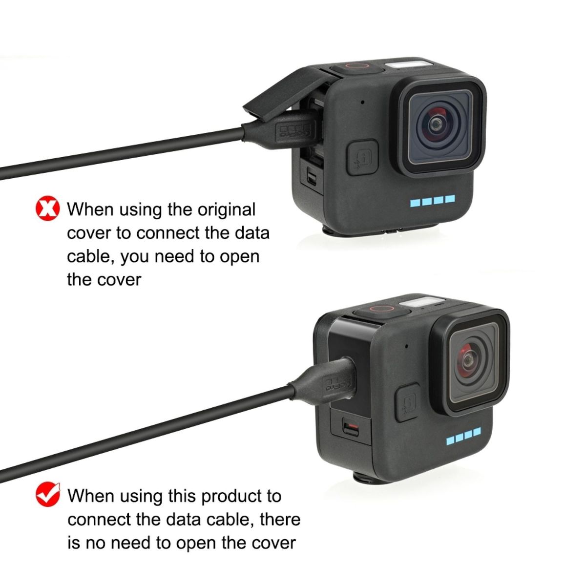PULUZ Metal Battery Cover Replacement for GoPro Hero 11 Black Mini Removeable Battery Lid Side Door Sports Camera Accessories