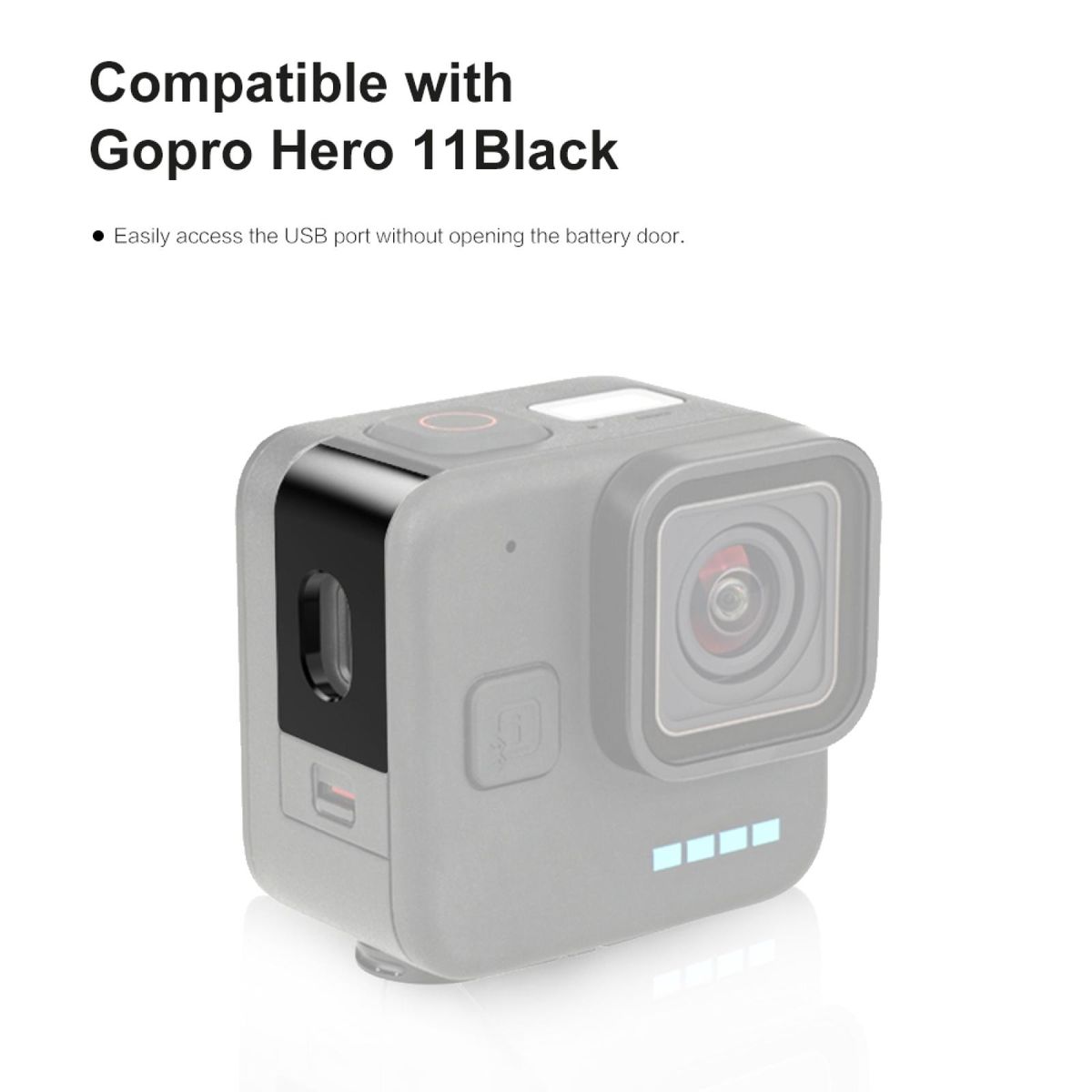 PULUZ Metal Battery Cover Replacement for GoPro Hero 11 Black Mini Removeable Battery Lid Side Door Sports Camera Accessories