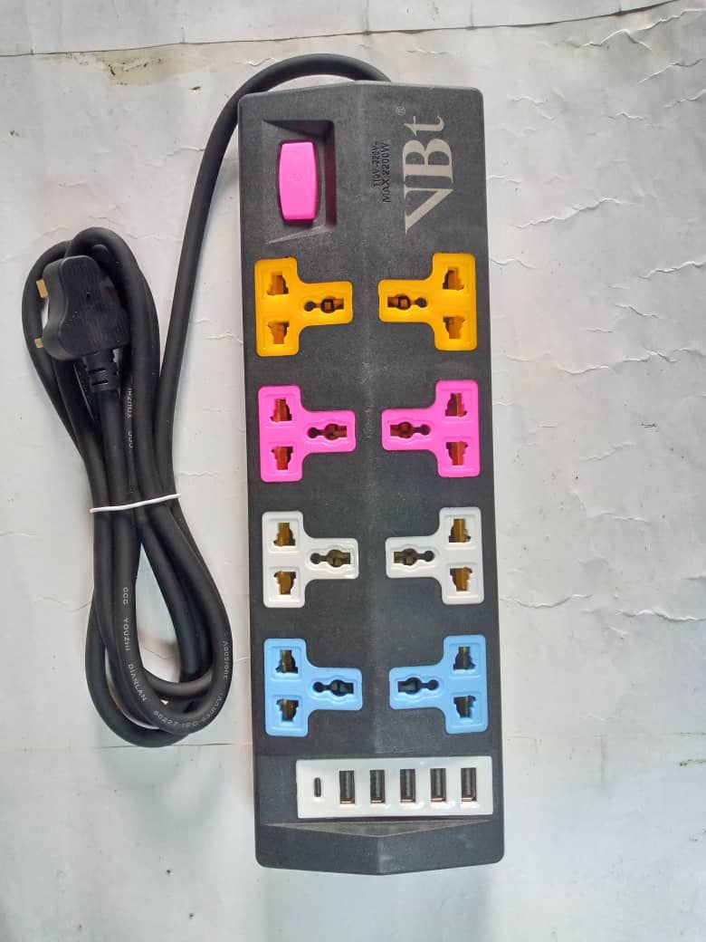 POWER EXTENSION BOX 8 PORTS AC, 5 PORTS USB AND 1 USB C PORT