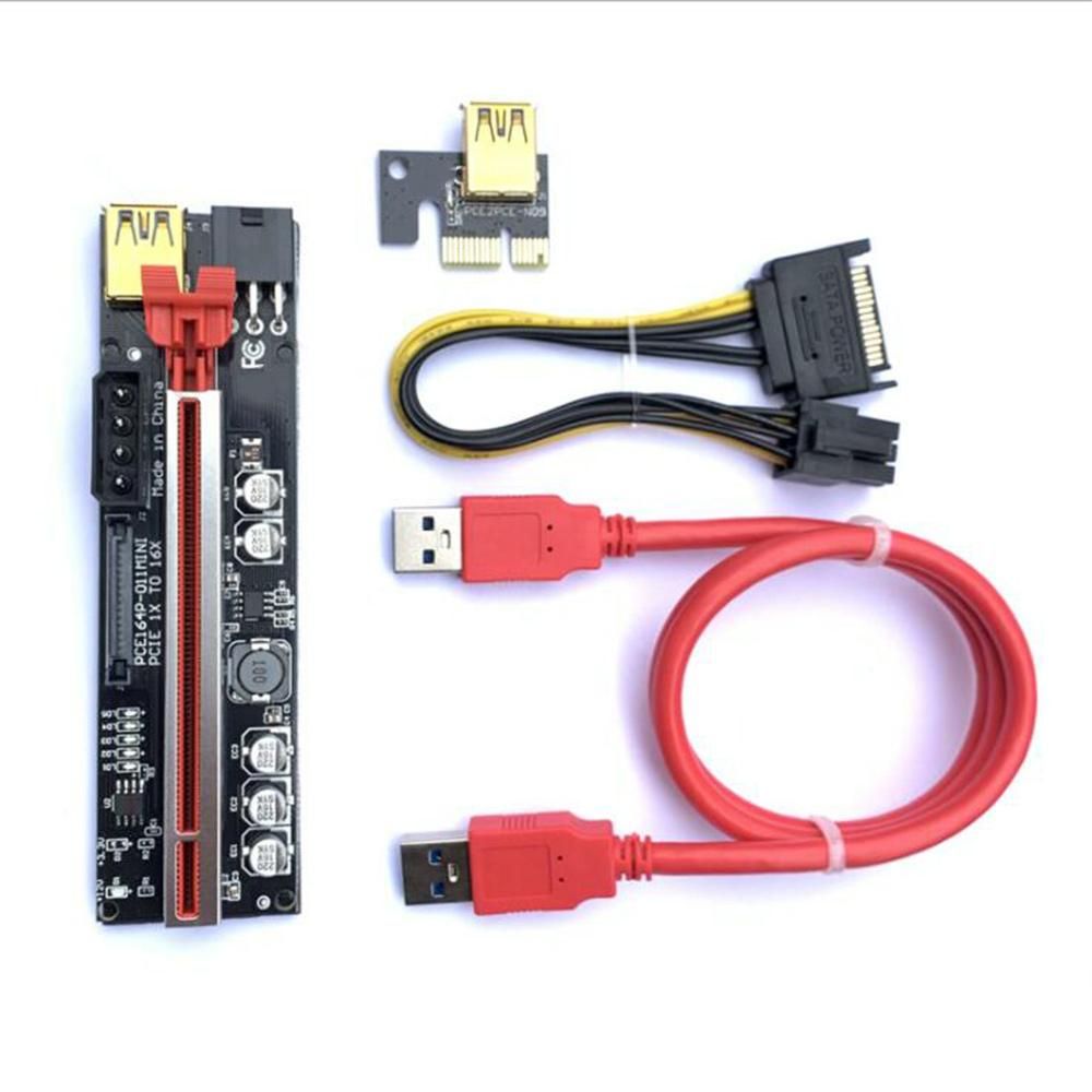 1Pcs VER011-Mini Riser Card USB3.0 High-Speed Riser 1X to 16X Extension Cable for Graphics Card PCI-E Riser for Mining
