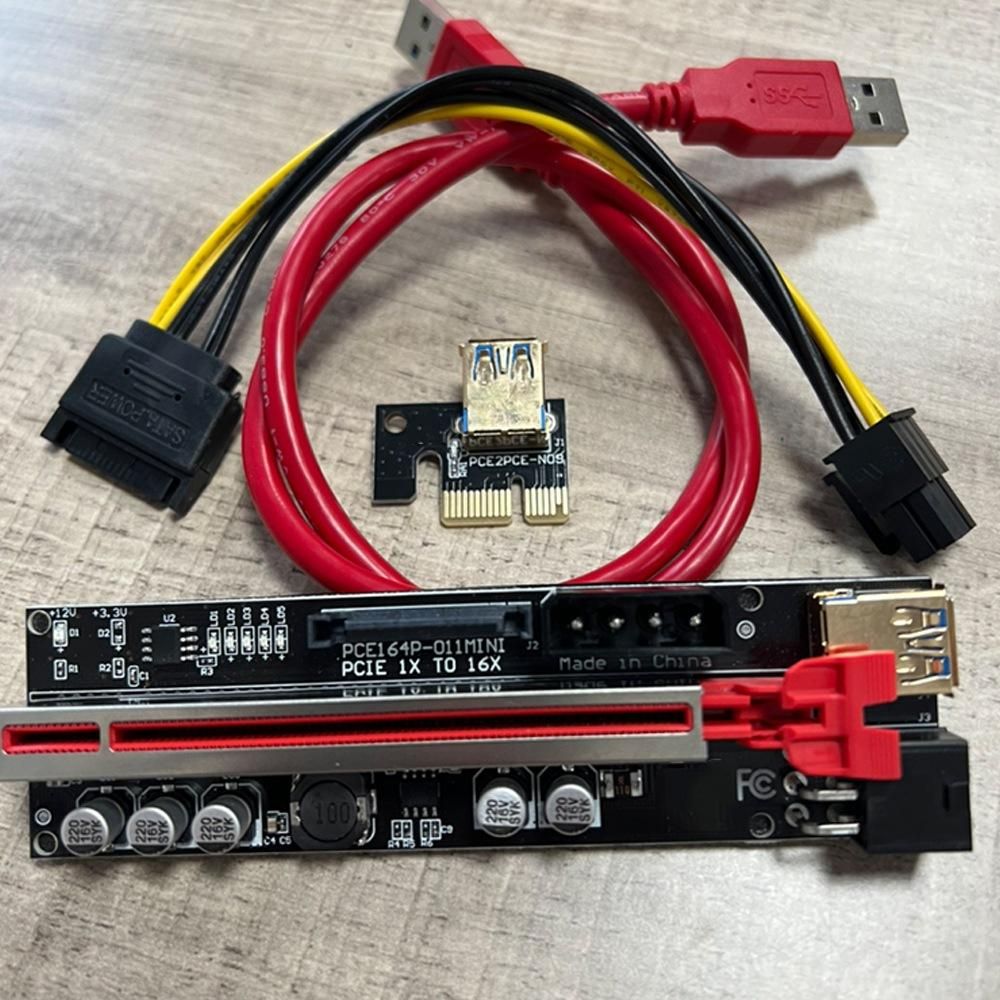1Pcs VER011-Mini Riser Card USB3.0 High-Speed Riser 1X to 16X Extension Cable for Graphics Card PCI-E Riser for Mining
