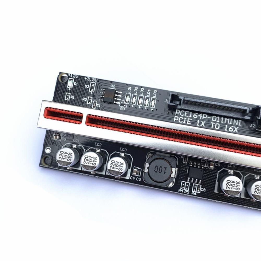 1Pcs VER011-Mini Riser Card USB3.0 High-Speed Riser 1X to 16X Extension Cable for Graphics Card PCI-E Riser for Mining