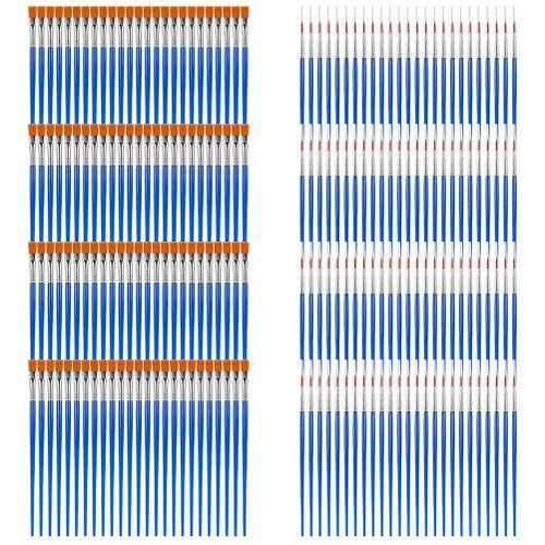 100 Flat Paint Brushes And 100 Fine Detail Paint