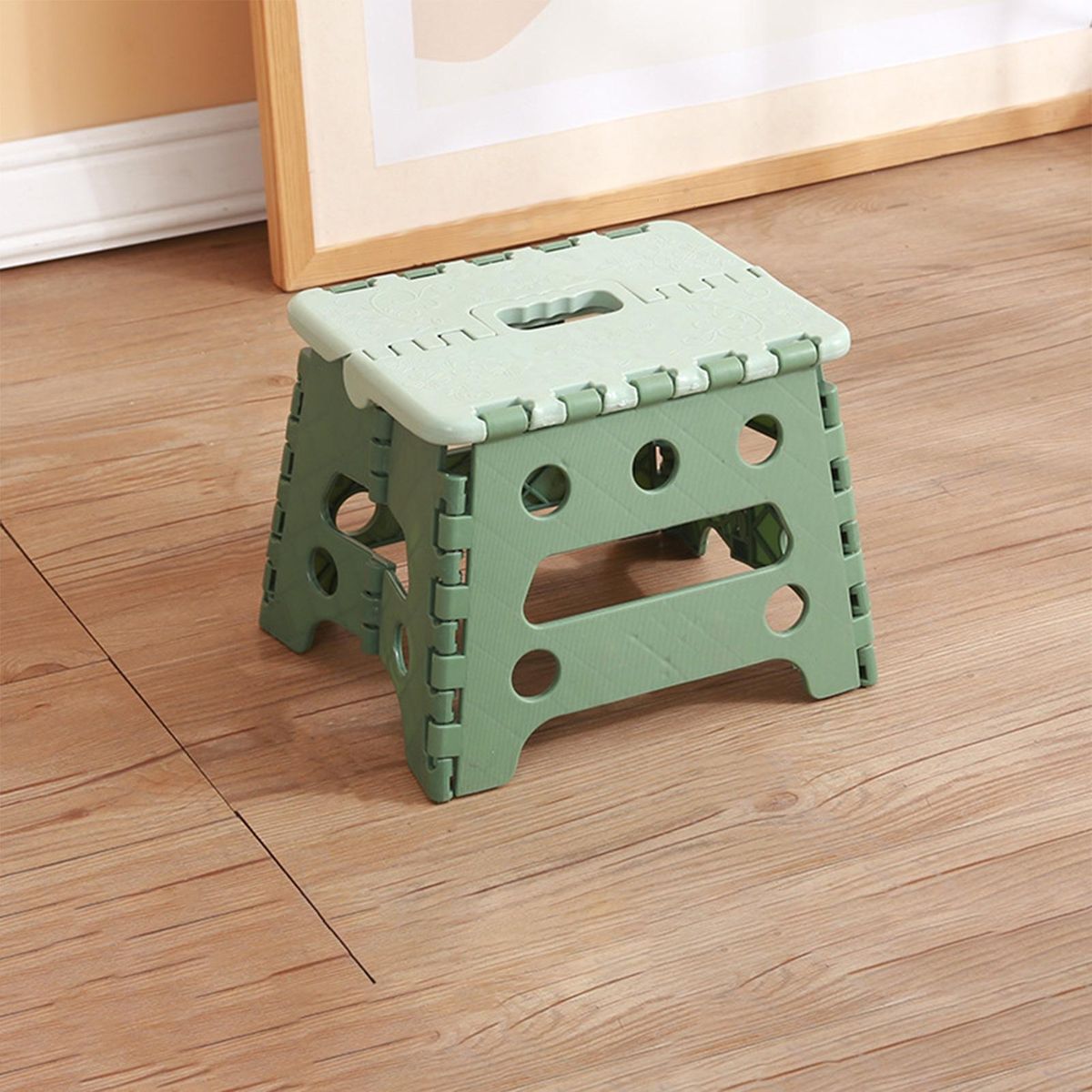 Folding Step Stool Compact Foot Stool Light-Weight Folding Chair Green