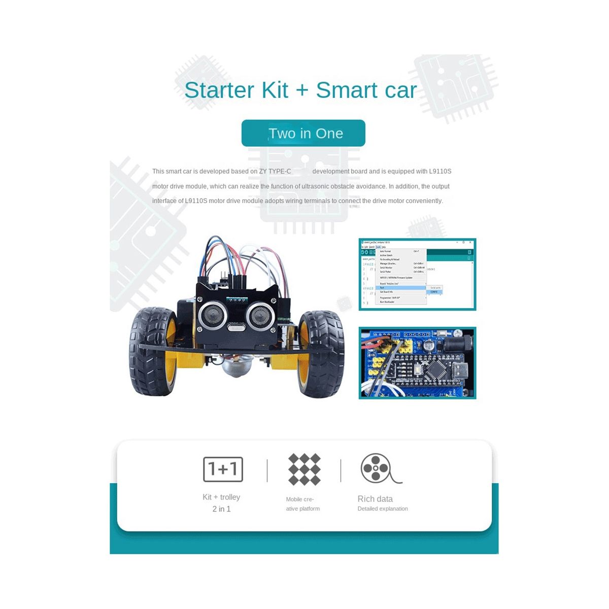 Car Smart Robot Programming Kit DIY Electronic Kit Smart Car Robot Kit Programming Learning Programming Kit