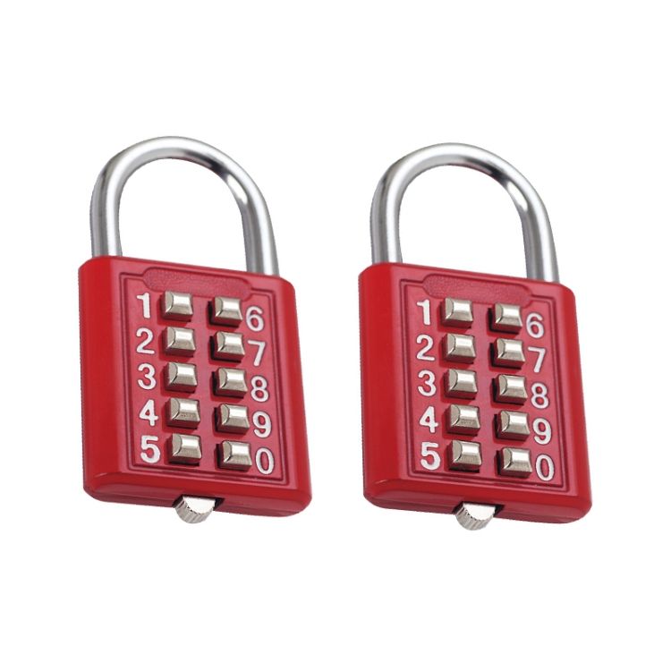 2 PCS 10-Bit Button Password Cabinet Door Tool Box Padlock