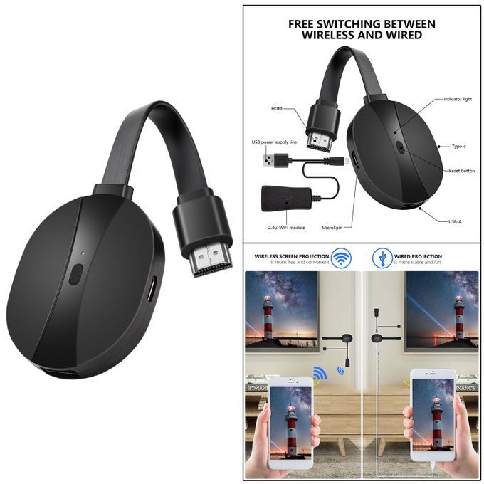 4K Wireless HDMI Adapter WIFI Display Dongle For HDMI Devices Portable