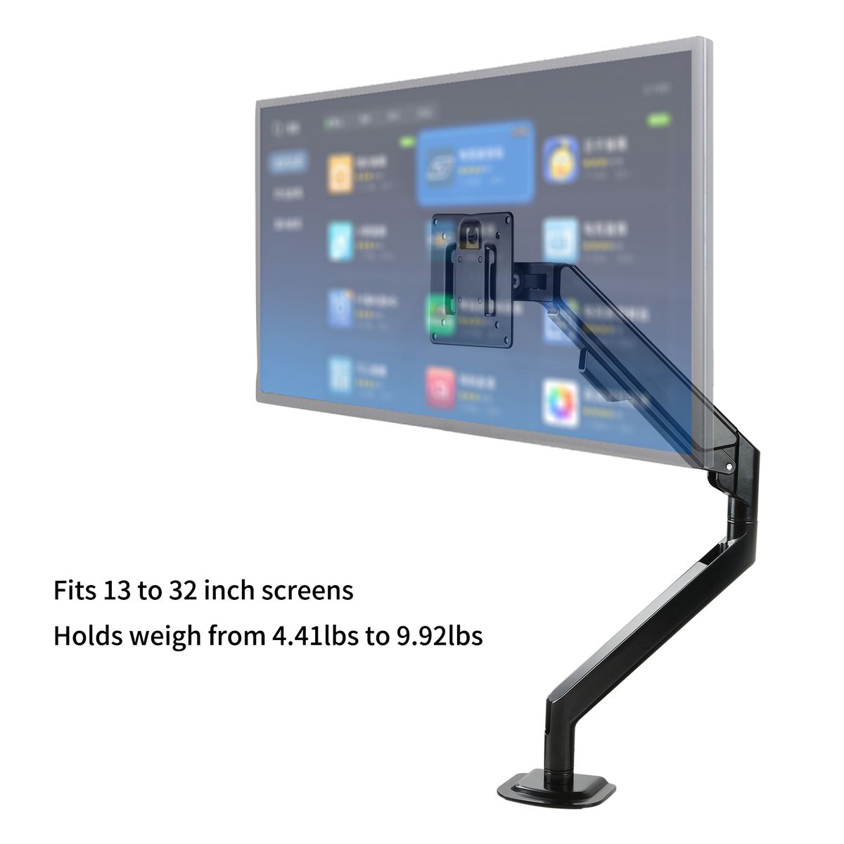 Long Monitor Desk Mount For 13 To 32 Inch Computer Screens