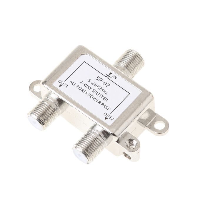 2 Way TV RF Coax Coaxial Cable Splitter For CATV 52400MHz Signal