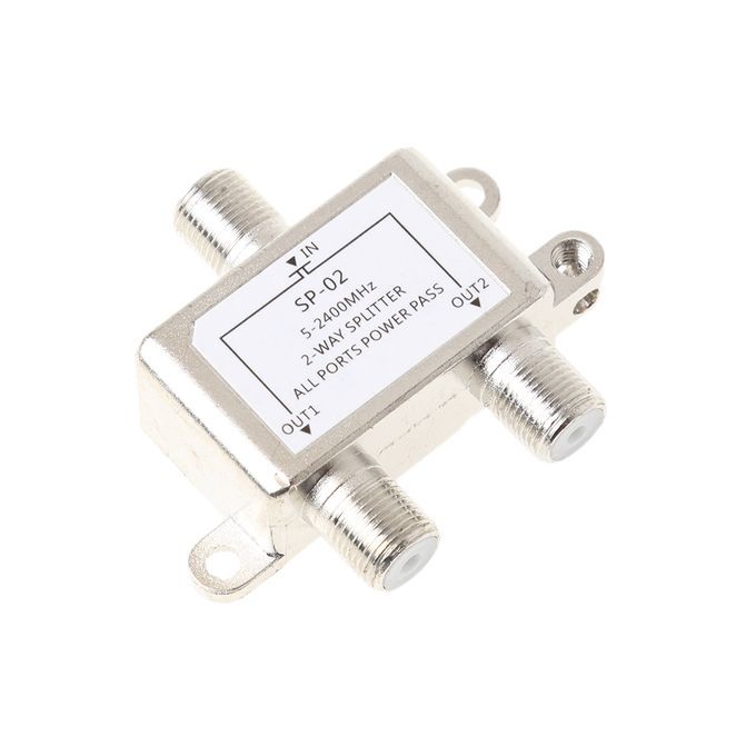 2 Way TV RF Coax Coaxial Cable Splitter For CATV 52400MHz Signal