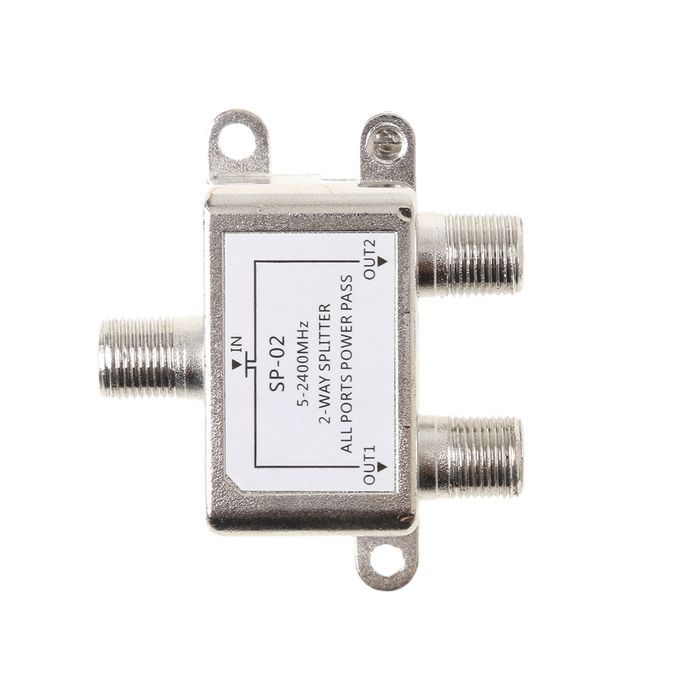 2 Way TV RF Coax Coaxial Cable Splitter For CATV 52400MHz Signal