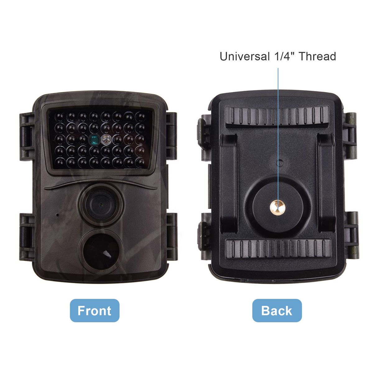 Wildlife Trial Camera FHD1080P 0.8s Triggering IR Night Vision IP54 Waterproof 32GB External Memory with 1/4 Interface