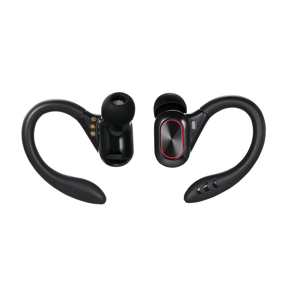 True Wireless Stereo BT 5.0 Earphones Chargeable Stereo Sound Earbuds Waterproof Touch-control Headset Compatible with Android/iOS/PC Tablet Black