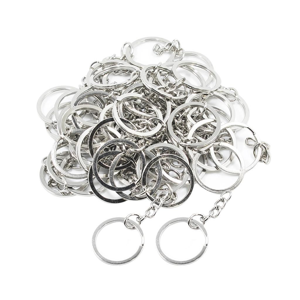 50 Pcs Small Key Rings Bulk Split Keychain Rings With Stainless Steel