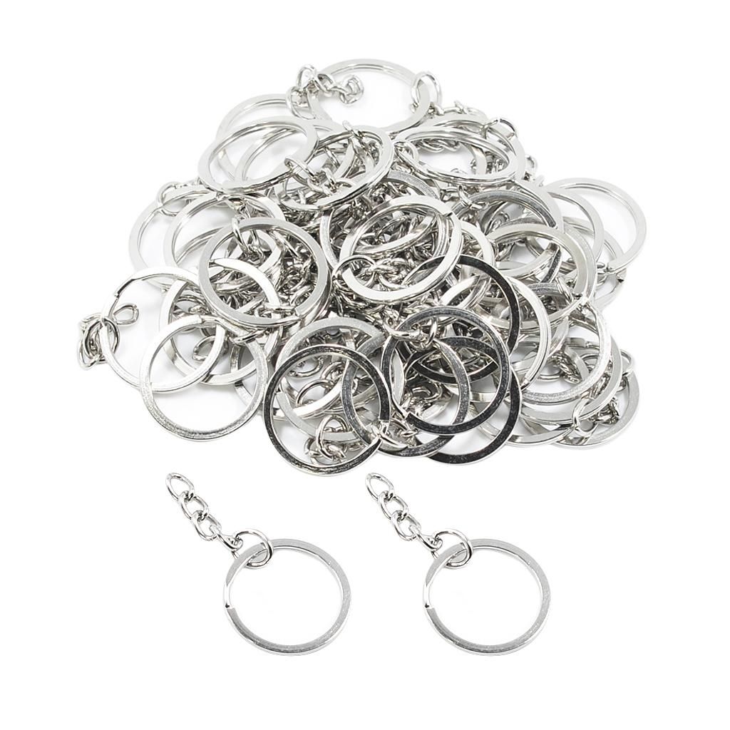 50 Pcs Small Key Rings Bulk Split Keychain Rings With Stainless Steel