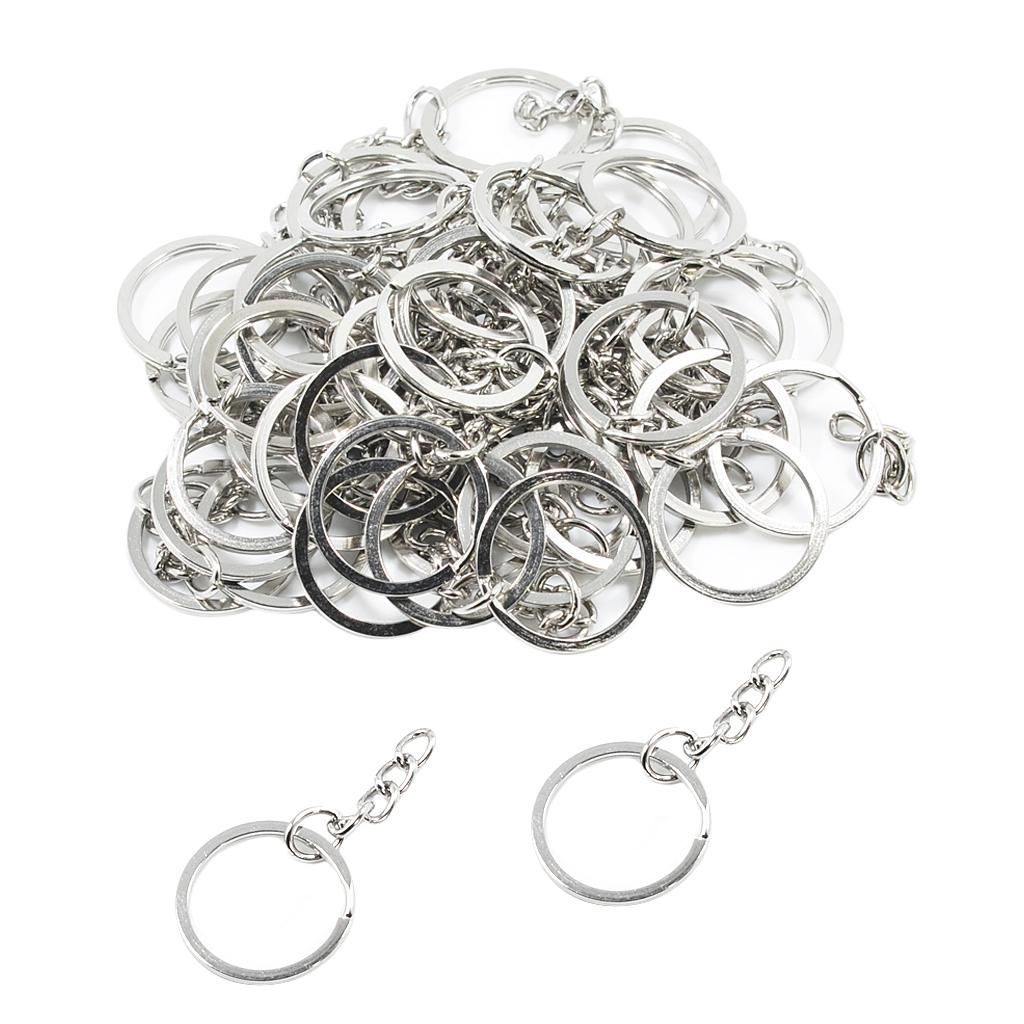 50 Pcs Small Key Rings Bulk Split Keychain Rings With Stainless Steel