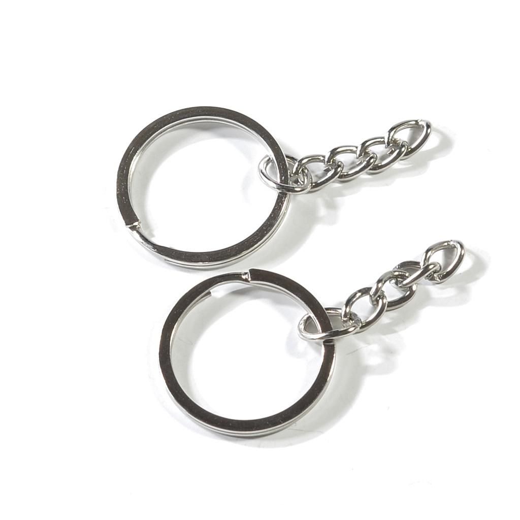 50 Pcs Small Key Rings Bulk Split Keychain Rings With Stainless Steel