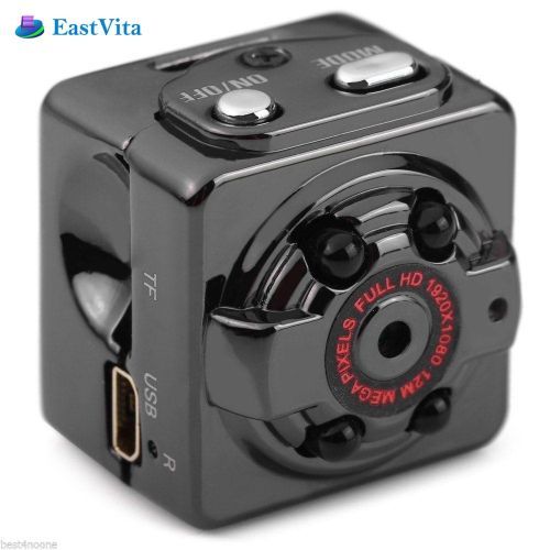 Full HD MINI Camera 1080P 12MP Night Vision Outside Nanny Micro Cam Motion Detection Digital Camcordor Recorder SQ8 (SQ8 Mini Camera)(Black)