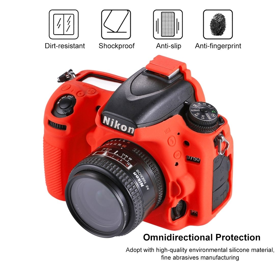 PULUZ Soft Silicone Protective Case For Nikon D750(Red)