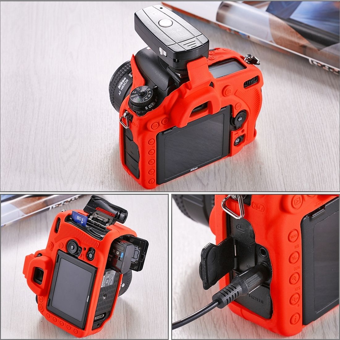 PULUZ Soft Silicone Protective Case For Nikon D750(Red)