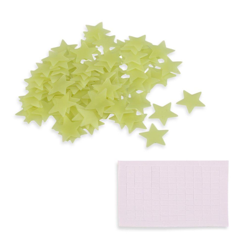 100PCS Home Wall Glow In The Dark Stars Stickers Decal Dreamy Noctilucent Light Green