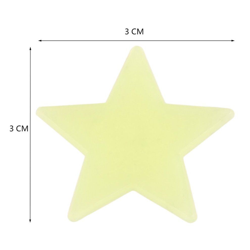 100PCS Home Wall Glow In The Dark Stars Stickers Decal Dreamy Noctilucent Light Green