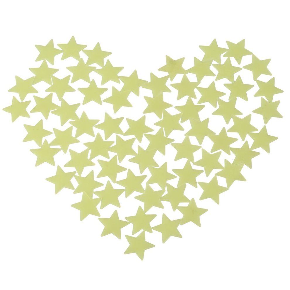 100PCS Home Wall Glow In The Dark Stars Stickers Decal Dreamy Noctilucent Light Green