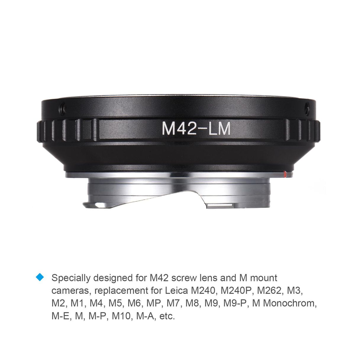 M42 -LM Camera Lens Adapter Ring Replacement for M42 Screw Mount Lens to Leica Camera M240 M240P M262 M3 M2 M1 M4 M5 M6 MP M7 M8 M9 M9-P M Monochrom M-E M M-P M10 M-A
