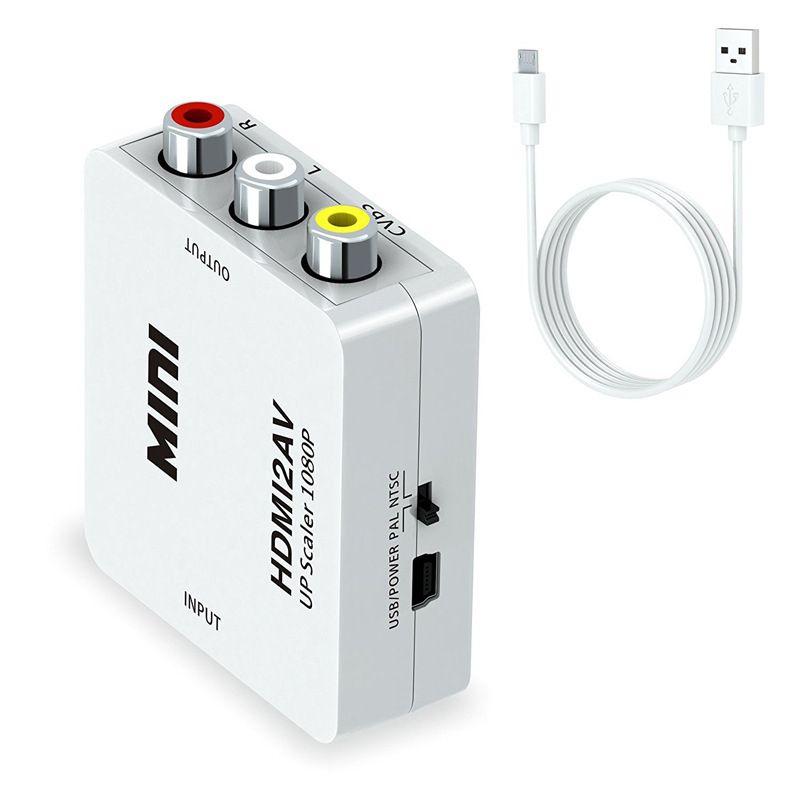 HDMI-Compatible TO AV Scaler Adapter HD Video Composite Converter Box HD ToA