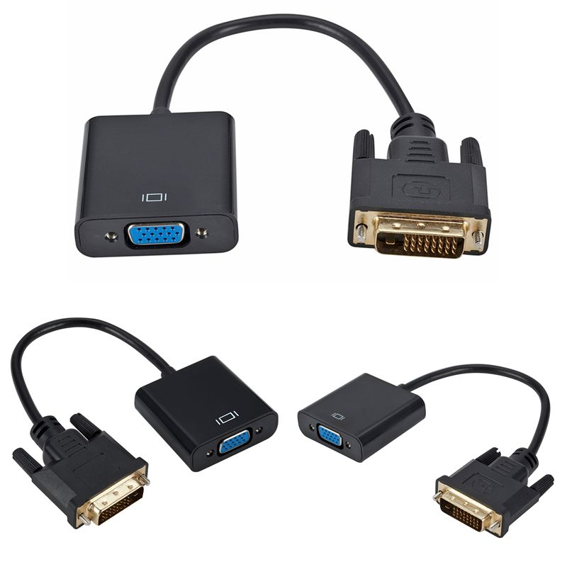 DVI Male To VGA Female Video Converter Adapter DVI 24+1 15 Pin DVI-D To VGA