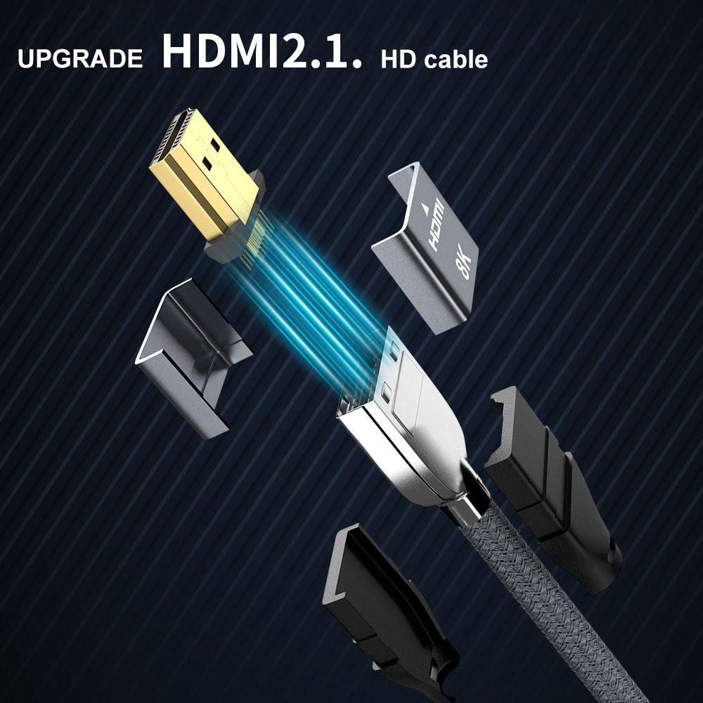 Certified 8K 60HZ HDMI Cable 2.1 HDMI Braided Cord-48Gbps