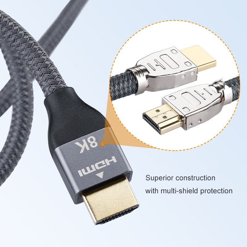 Certified 8K 60HZ HDMI Cable 2.1 HDMI Braided Cord-48Gbps