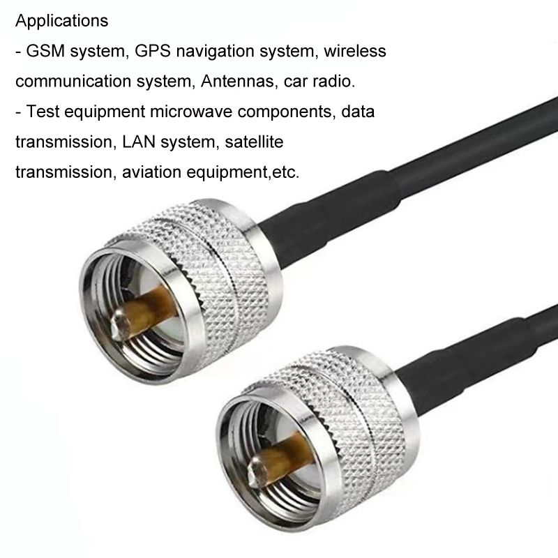 UHF Male To UHF Male RG58 Coaxial Cable, Cable Length:1m