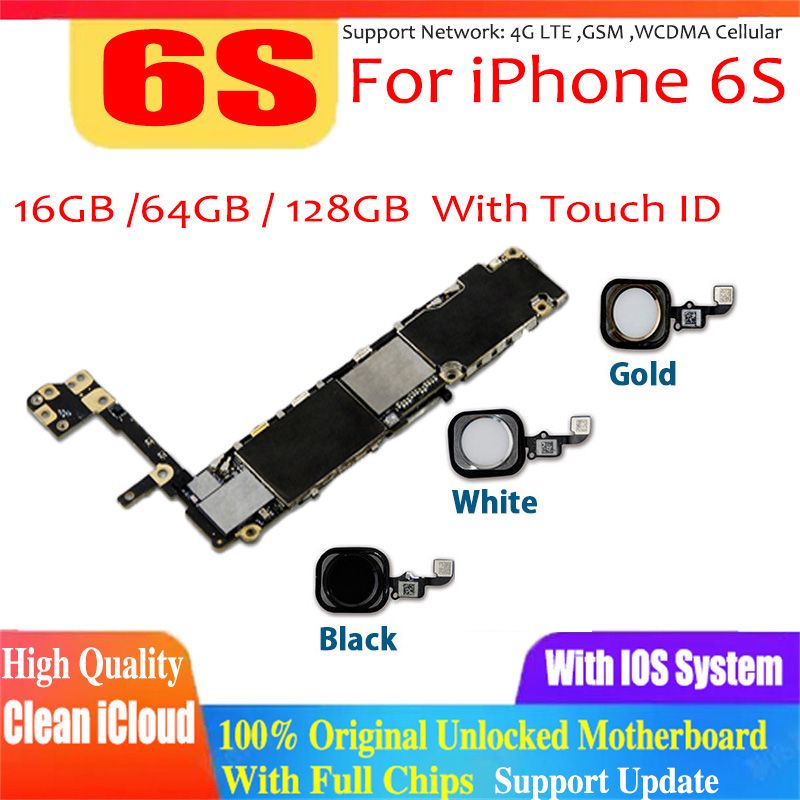 For Main Logic Board For IPhone 6S 6 S 16GB 64GB 128GB
