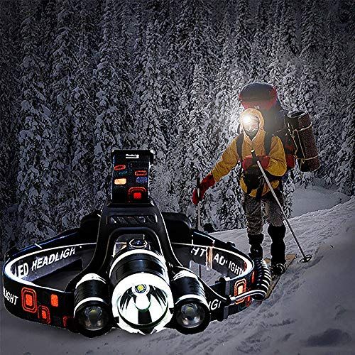2 Pack Headlamp For Adults LED 6000LM Ultra Bright 3 LED Hea